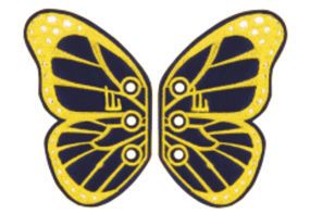 Аксессуары для кед крылья бабочка LACE Shwings A LA CARTE 50108 жёлто-чёрные